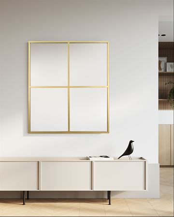 Spegel med guldfärgad ram av järn 115x100 cm